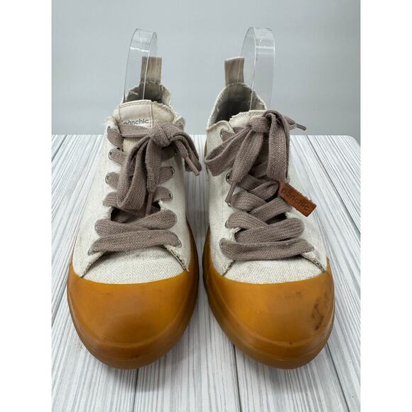 Panchic Made in‎ Italy Men\'s Size 10 Offwhite Canvas Sneaker with Vibram Sole